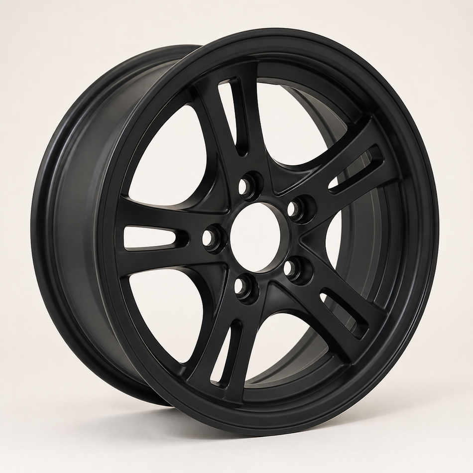 15x5 Trailer Wheel 5 Lug (5x4.5) Alloy Matte Black — SUJA