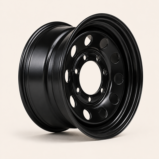 16x6 Trailer Wheel 8 Lug (8x6.5) Steel Black Modular — NCC