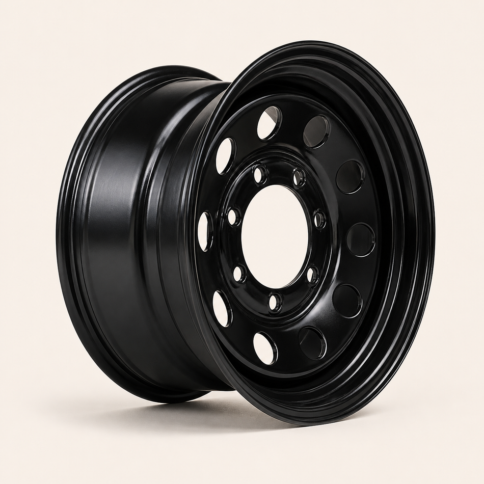 16x6 Trailer Wheel 8 Lug (8x6.5) Steel Black Modular — NCC