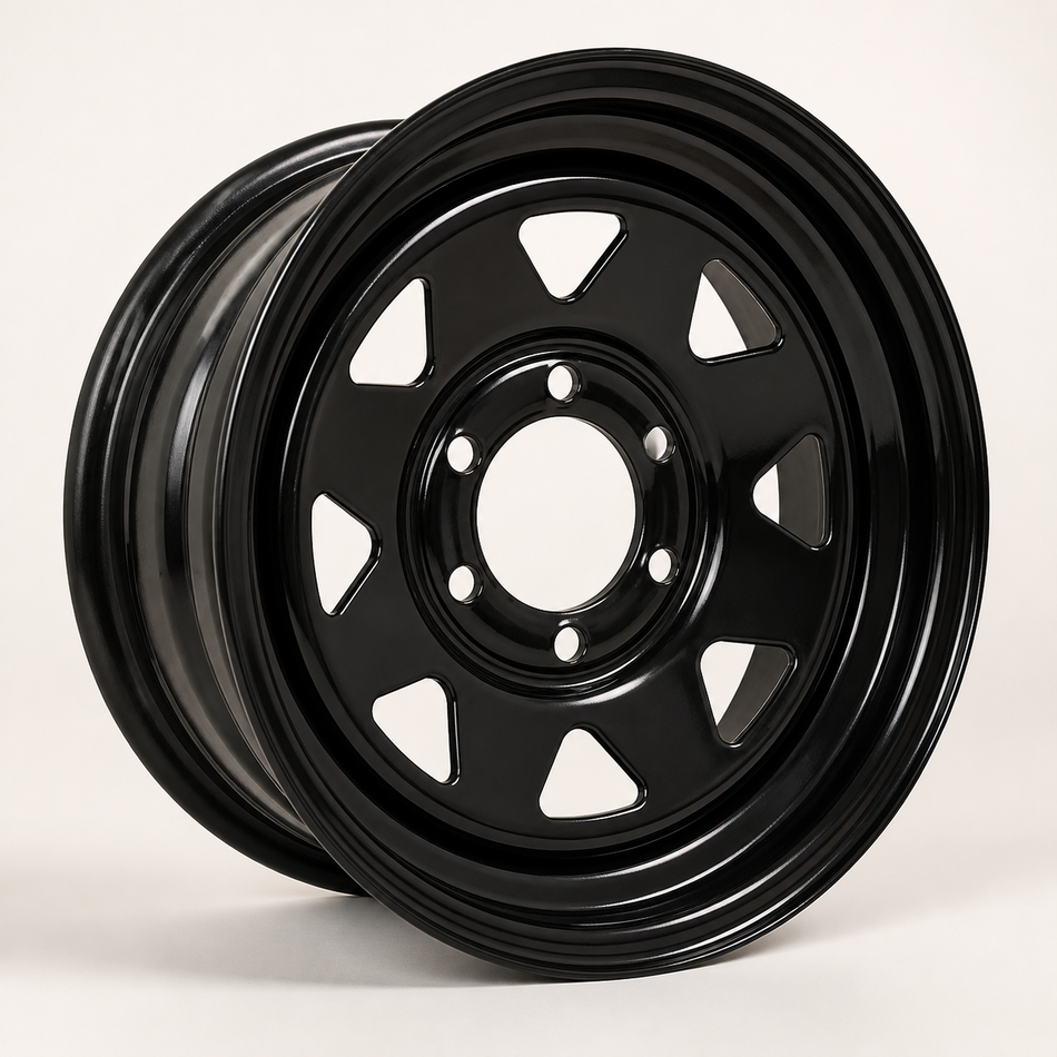 16x6 Trailer Wheel 6 Lug (6x5.5) Steel Black — NCC