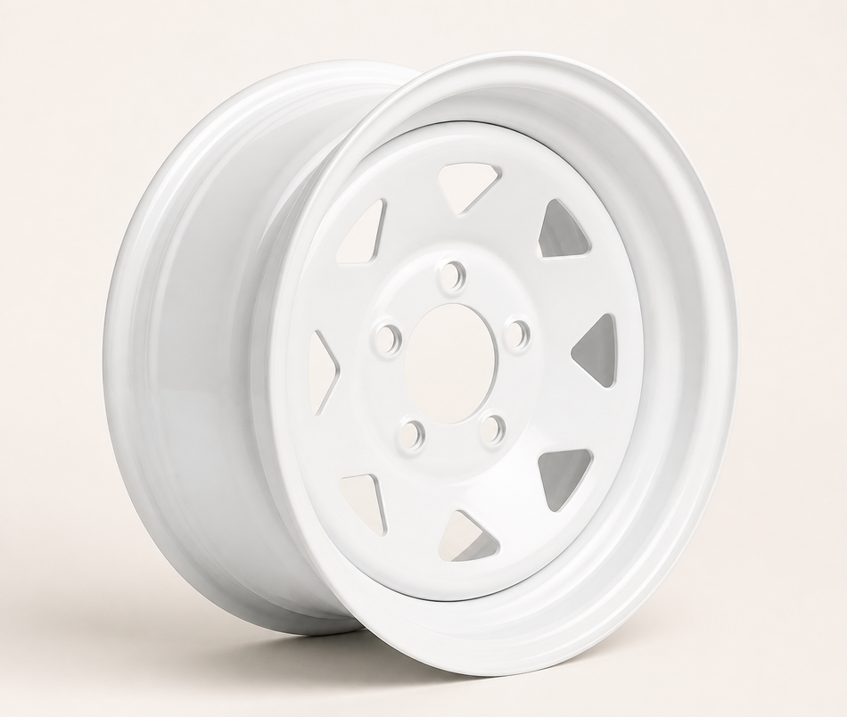 13x4.5 Trailer Wheel 5 Lug (5x4.5) White Spoke — NCC