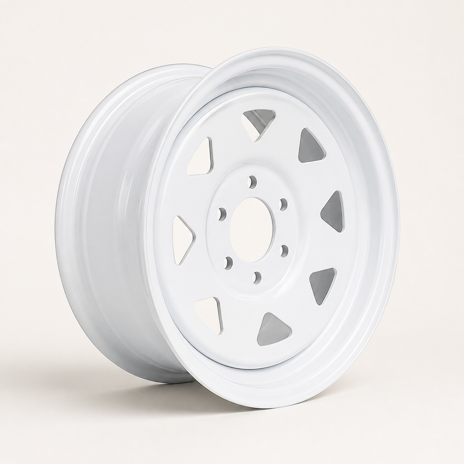 16x6 Trailer Wheel 6 Lug (6x5.5) Steel White — NCC