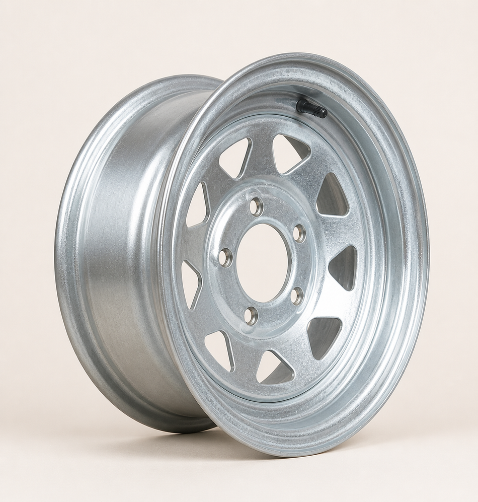 15x6 Trailer Wheel 6 Lug (6x5.5) Steel Galvanized 8-Spoke — NCC