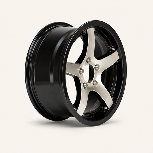 14x5.5 Trailer Wheel 5 Lug (5x4.5) Aluminum Black Machined - Rhino Classic 501