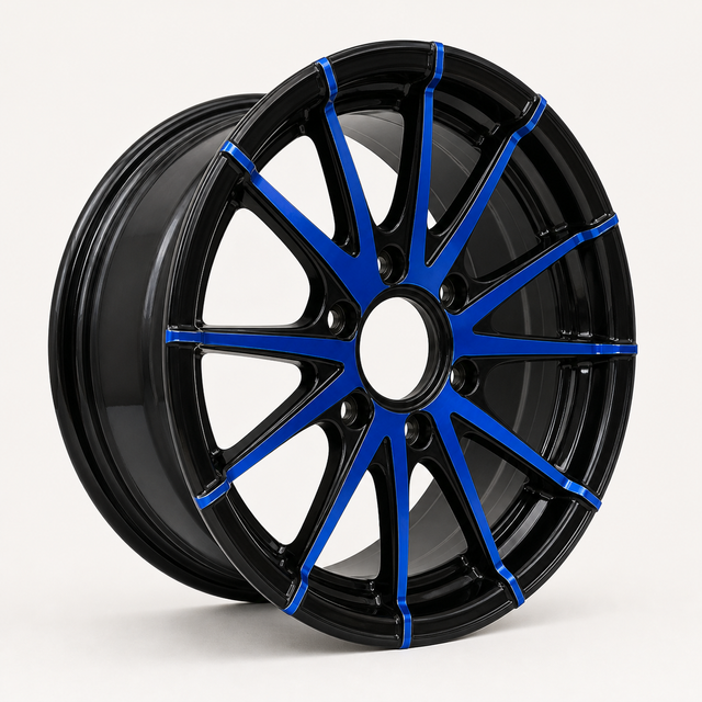 15x5 Trailer Wheel 5 Lug (5x4.5) Aluminum Blue & Black — Rhino CW515