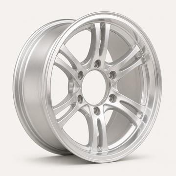 16x6 Trailer Wheel 6 Lug (6x5.5) Aluminum Silver Machined — SUJA