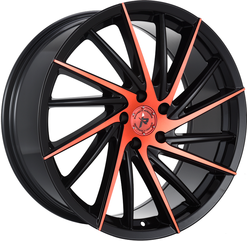 Impact Racing 20X8.5 Wheel |5X114.3 PCD |35mm Offset |73.1mm CB Gloss Black Red Face Rims