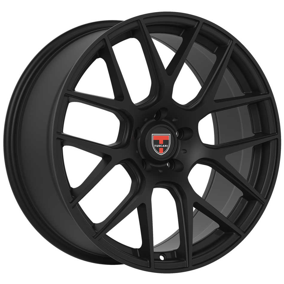 Tuscani 204SB 20X9 Wheels 5X114.3 PCD 35mm Offset Satin Black Rims