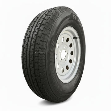 1PC Grandforce Trailer Tire & Wheel Assembly ST205/75R15 6PR on 15x5 5x4.5 Silver Modular