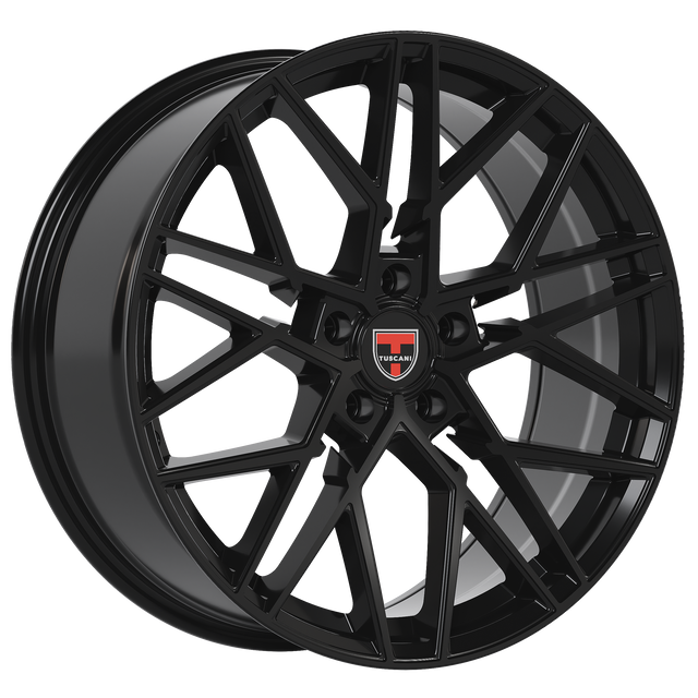 20x8.5 Wheel Rim 5x114.3 +35 Gloss Black — Tuscani 207