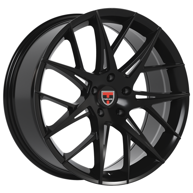 20x8.5 Wheel Rim 5x114.3 +35 Gloss Black — Tuscani 208