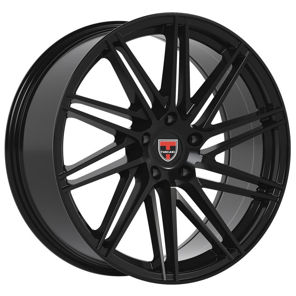 Tuscani 20X8.5 Wheel 5X114.3 PCD/35mm Offset/ 73.1mm CB/ GLOSS BLACK Rims