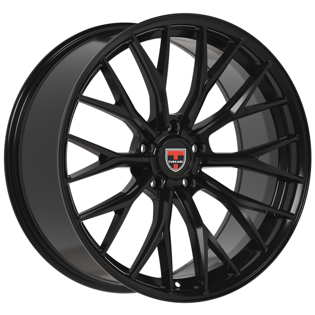 20x9 Wheel Rim 5x112 +35 Gloss Black — Tuscani 210