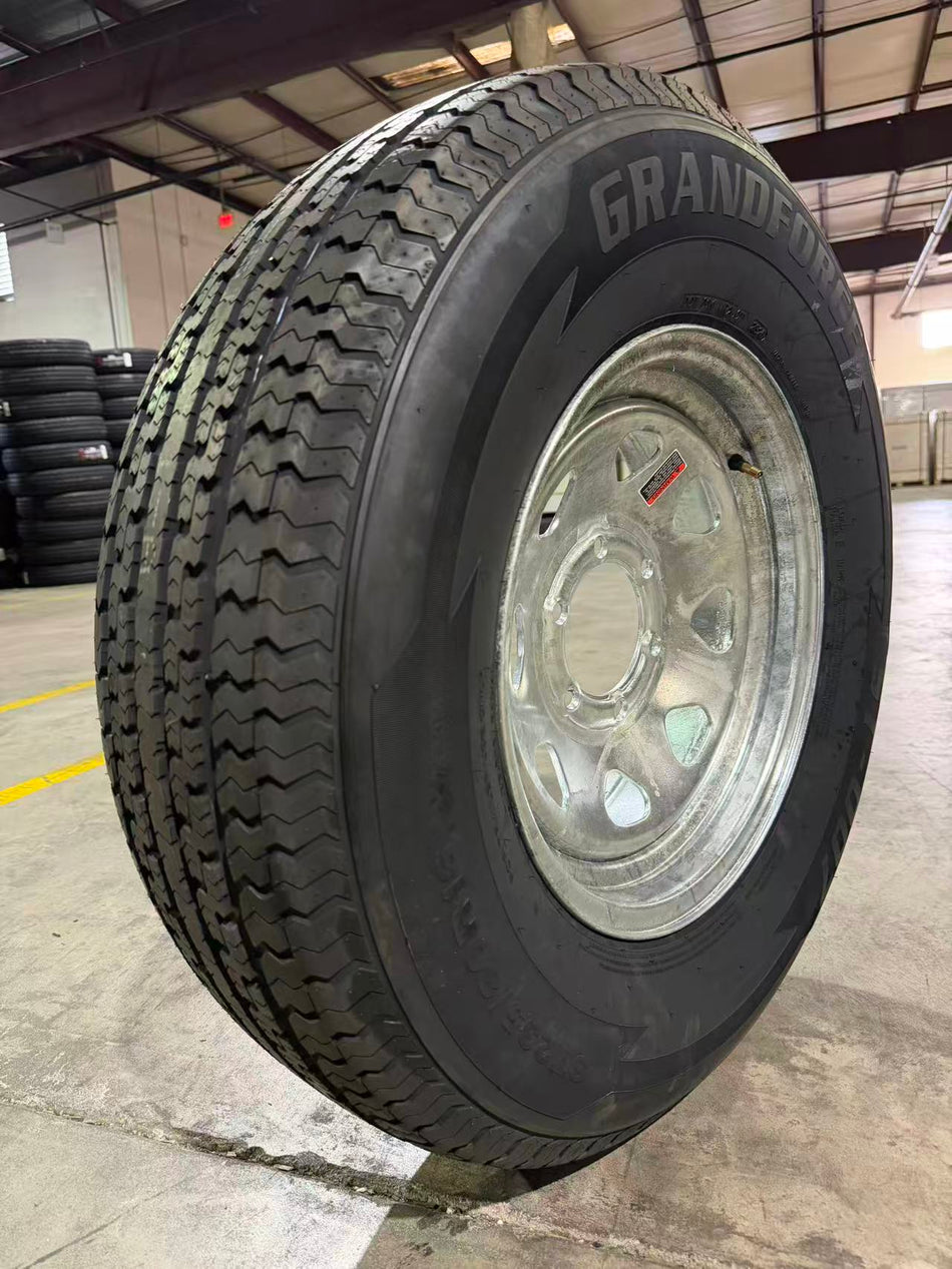 1PC Rhino ST Trailer Tire & Wheel Assembly ST235/80R16 10PR on 16x6 6x5.5 Galvanized Spoke