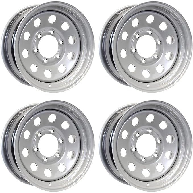 SET OF 4 SELIVER MODULAR STEEL TRAILER WHEEL 15x6, 6x5.5