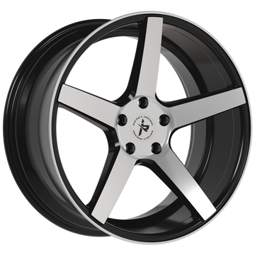 20x8.5 Wheel Rim 5x114.3 +35 Black Machined Gloss Black — Impact Racing 504
