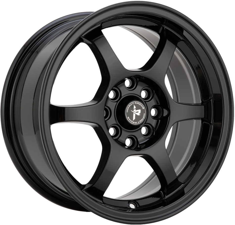 Impact Racing 15X7 Wheels 5X100/114.3 PCD 32mm Offset Gloss Black Rims