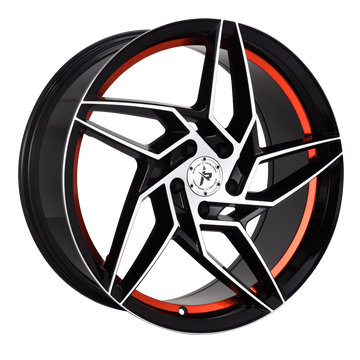 Impact Racing 22X9 Wheel |5X114.3 PCD |38mm Offset |73.1mm CB Gloss Black Machined Face Red Undercut Rims