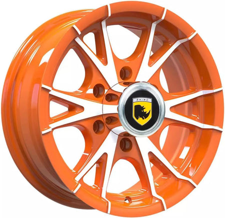 15x6 6x5.5 aluminum orange machined trailer wheel Rhino CW516