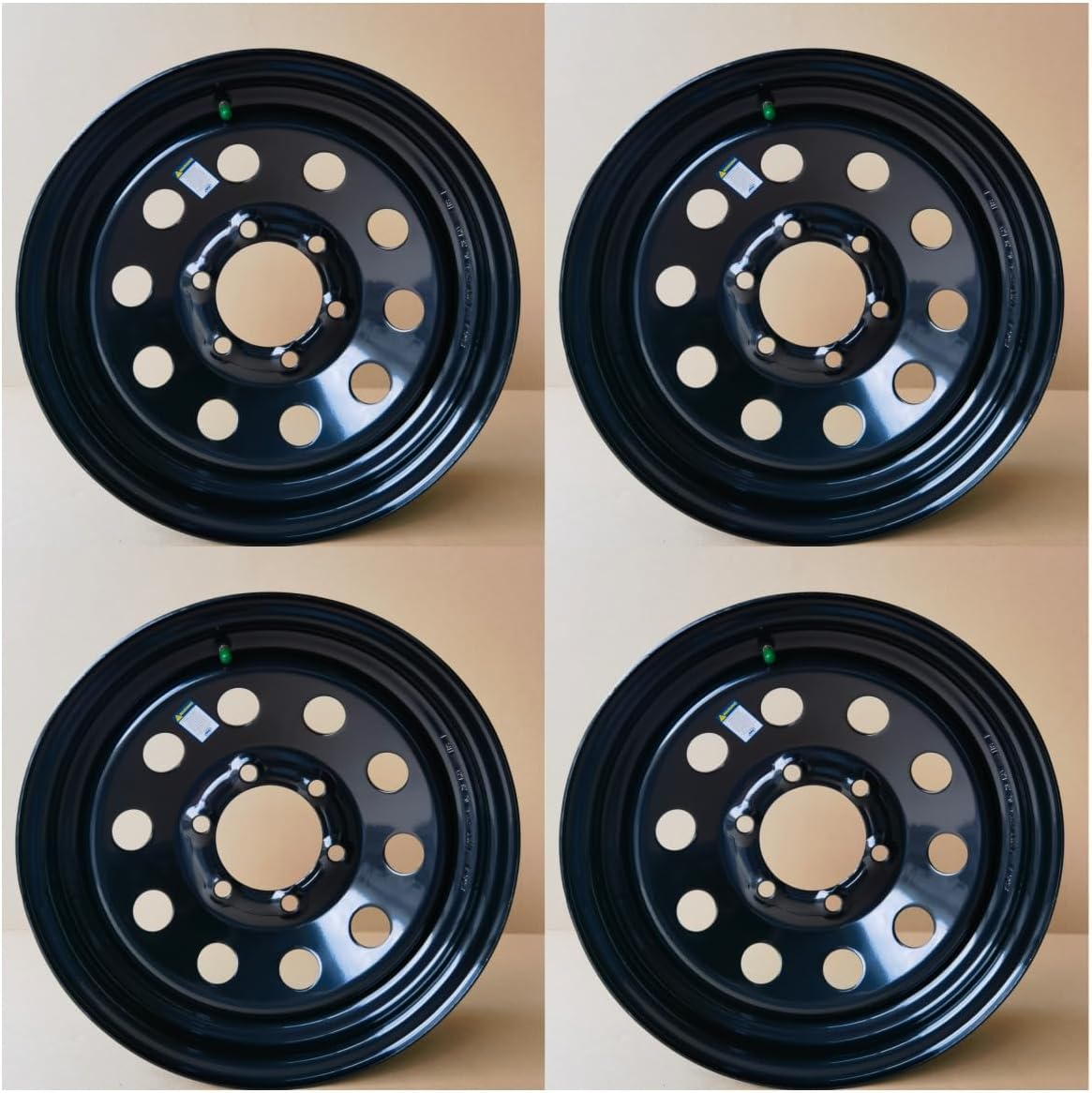 16x6 6x5.5 steel black modular trailer wheel