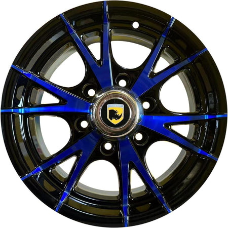 15x6 6x5.5 aluminum blue machined trailer wheel Rhino CW516