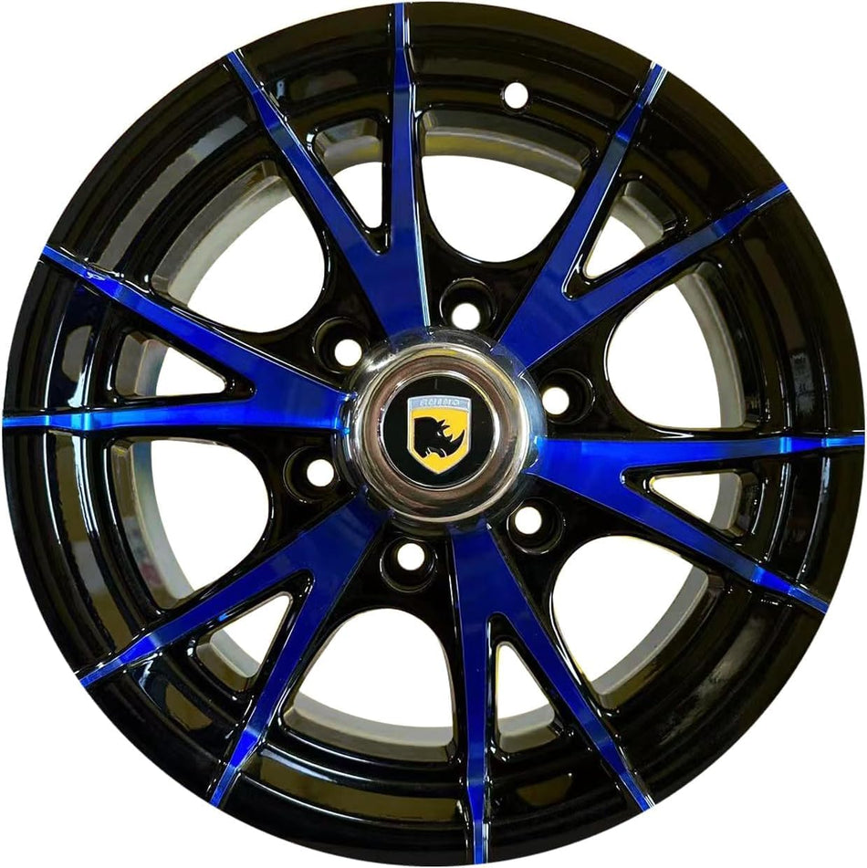 15x6 6x5.5 aluminum blue machined trailer wheel Rhino CW516
