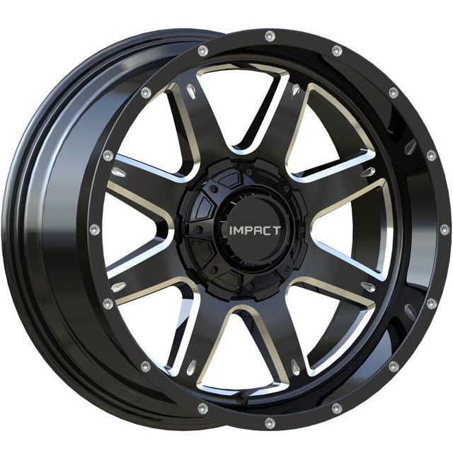 20x12 Off-Road Wheel Rim 5x139.7/5x150 -44 Gloss Black Milled — Impact Offroad 804