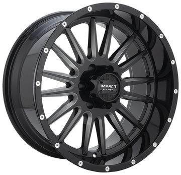 20x9.0 Off-Road Wheel Rim 5x127 Gloss Black Milling Window — Impact Offroad 833