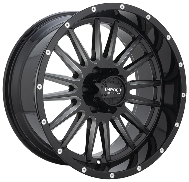 20x9.0 Off-Road Wheel Rim 5x127 Gloss Black Milling Window — Impact Offroad 833