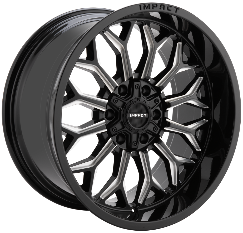 Impact Offroad 20X10 Offroad Wheel 6X135/139.7 PCD/-12mm Offset/ 106.1mm CB/ Gloss Black Milling Windows Rims