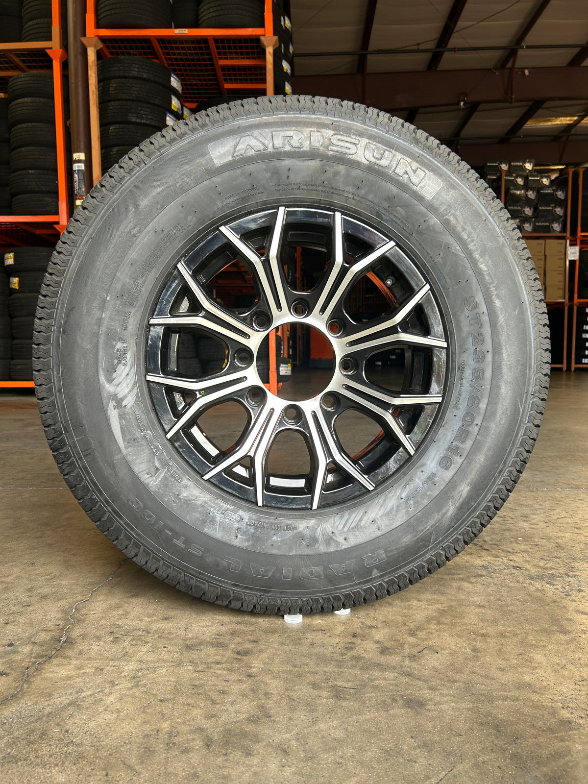 1PC Arisun Trailer Tire & Wheel Assembly ST235/80R16 10PR on 16x6 8 Lug Trailer Wheel