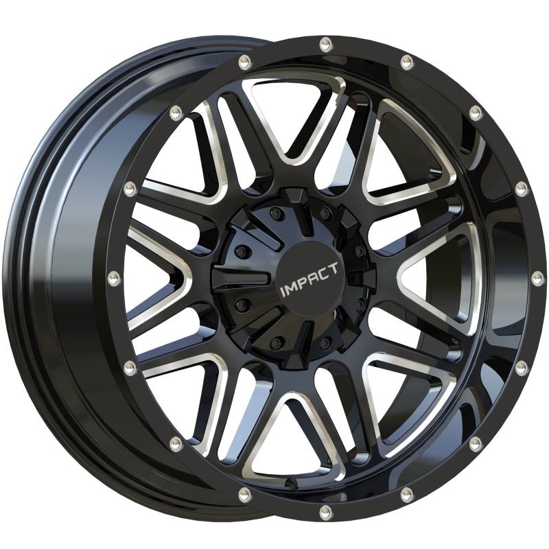 20x10 Off-Road Wheel Rim 6x139.7/6x135 -12 Gloss Black Milled — Impact Offroad 806