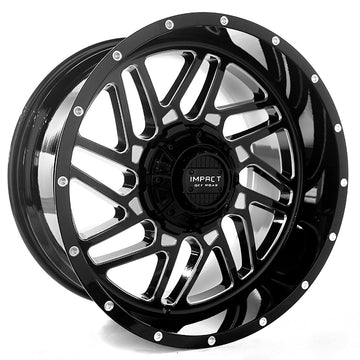 22x12 Off-Road Wheel Rim 5x139.7/5x127 -44 Gloss Black Milled — Impact Offroad 808