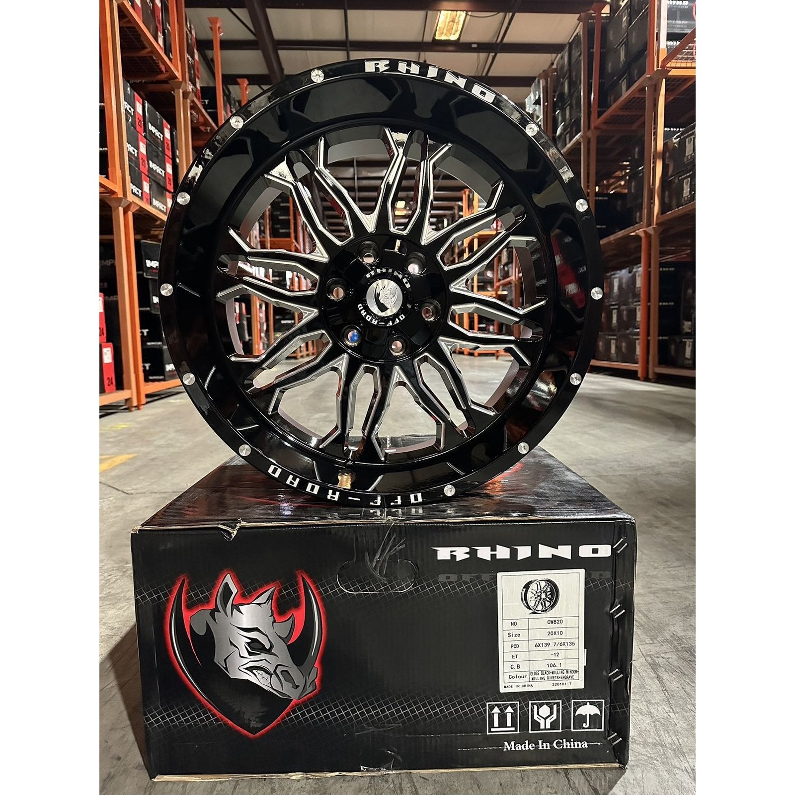 CW820 20X10 Off-Road Gloss Black Milling Window Rivets Engrave