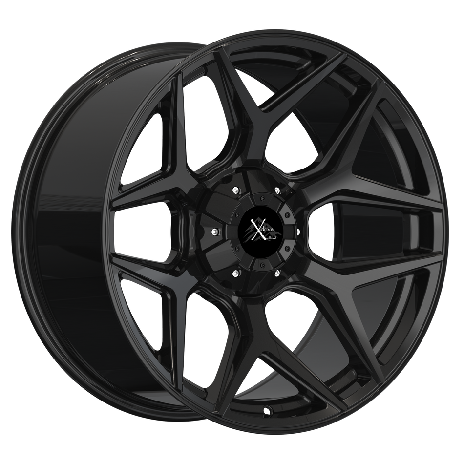 Xdrive Offroad 22X10 X003 Offroad Wheels 6X135/139.7 PCD -25mm Offset Gloss Black Rims