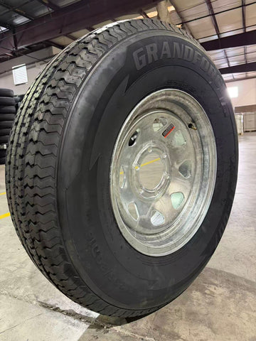 1PC Grandforce Trailer Tire & Wheel Assembly ST235/80R16 10PR on 16x6 6x5.5 Galvanized Spoke