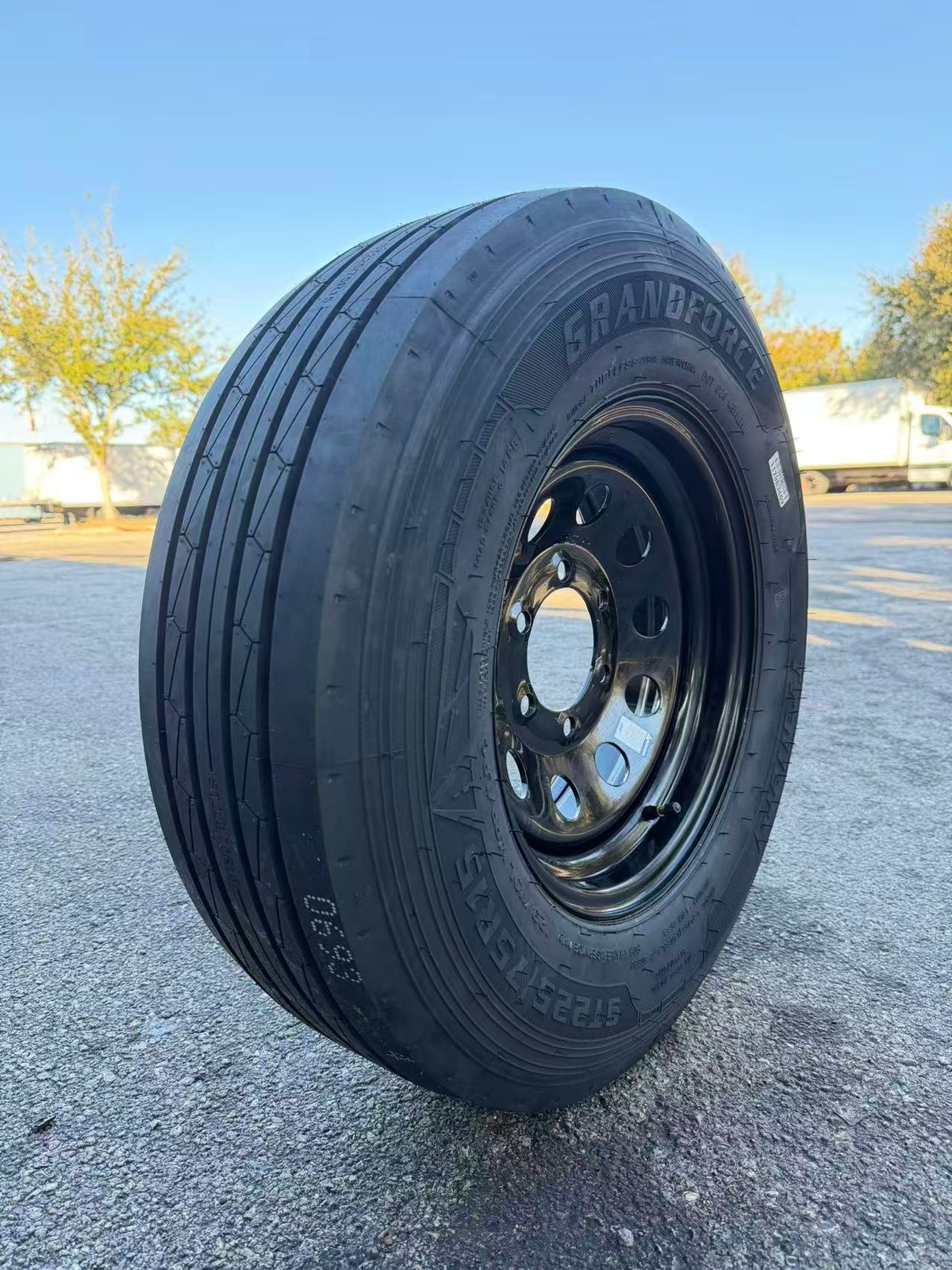 1PC Grandforce Trailer Tire & Wheel Assembly ST235/80R16 14PR on 16x6 6x5.5 Black Modular