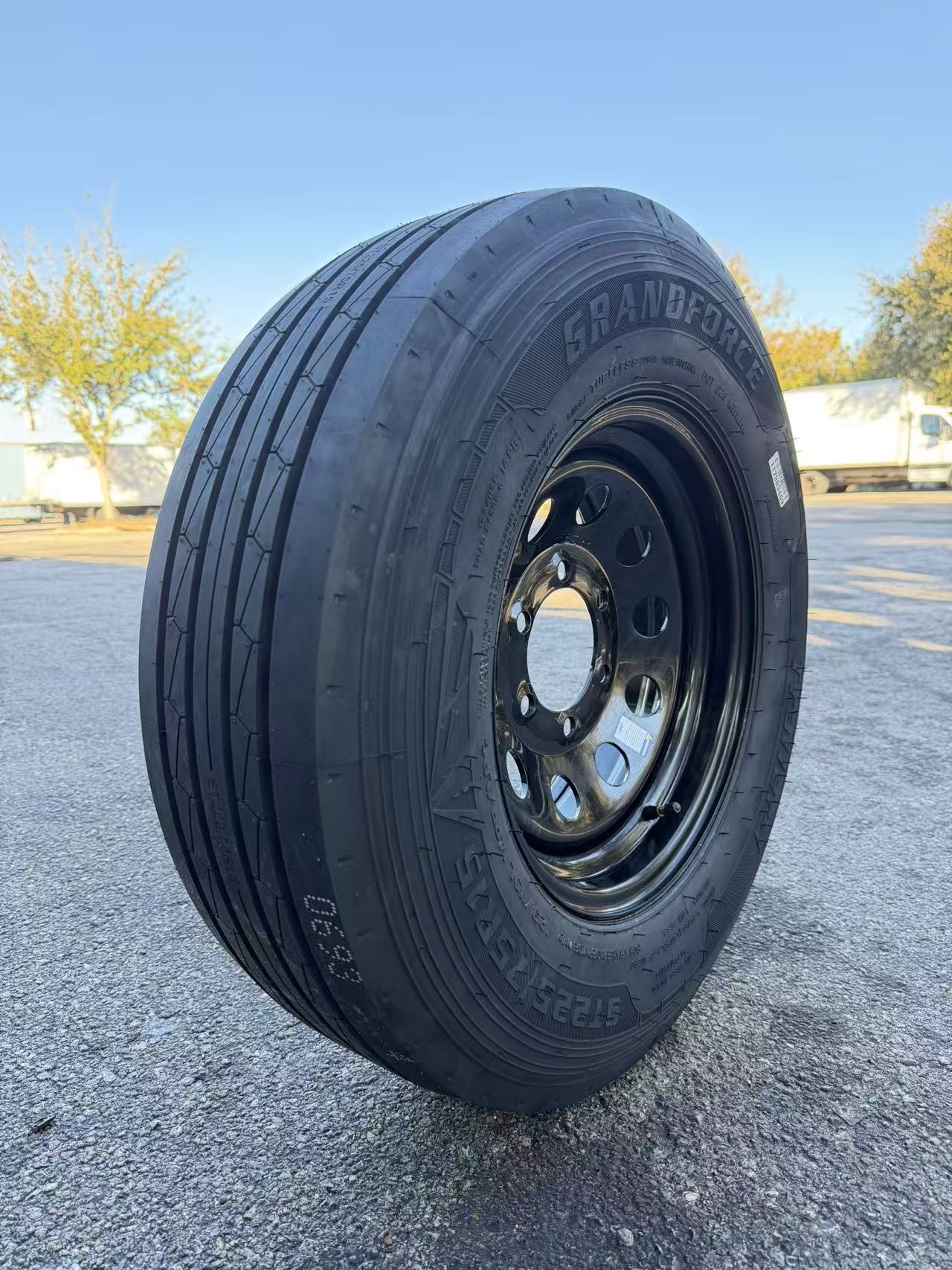 1PC Grandforce Trailer Tire & Wheel Assembly ST235/80R16 14PR on 16x6 6x5.5 Black Modular
