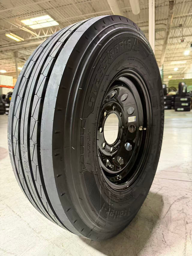 1PC Grandforce Trailer Tire & Wheel Assembly ST235/85R16 14PR on 16x6 8x6.5 Black Modular