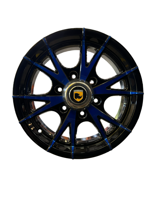 15x5 Trailer Wheel 5 Lug (5x4.5) Aluminum Blue & Black - Rhino CW515