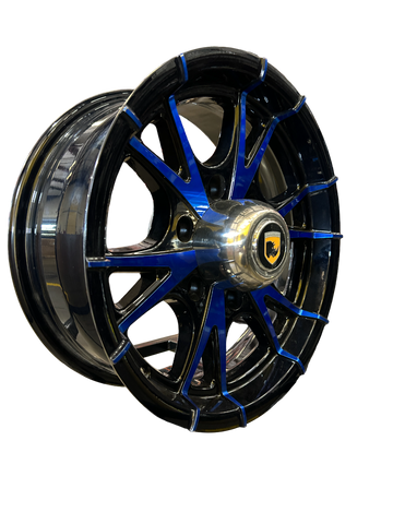 15x5 Trailer Wheel 5 Lug (5x4.5) Aluminum Blue & Black — Rhino CW515