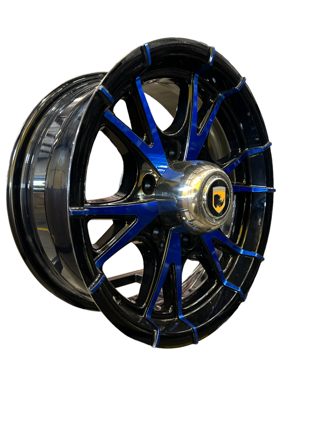 15x5 Trailer Wheel 5 Lug (5x4.5) Aluminum Blue & Black — Rhino CW515