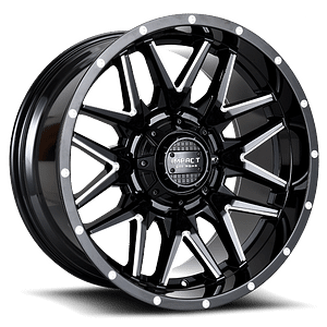 24x12 Off-Road Wheel Rim 5x139.7/5x127 -44 Gloss Black Milled — Impact Offroad 819