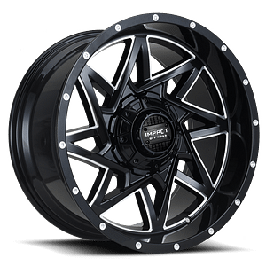 20x10 Off-Road Wheel Rim 6x139.7/6x135 -12 Gloss Black Milled — Impact Offroad 821