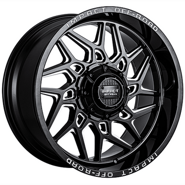 20x10 Off-Road Wheel Rim 6x139.7/6x135 -12 Gloss Black Milled — Impact Offroad 829