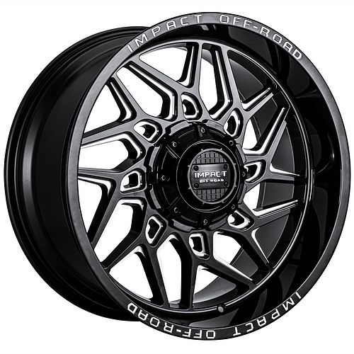 20x10 Off-Road Wheel Rim 6x139.7/6x135 -12 Gloss Black Milled — Impact Offroad 829