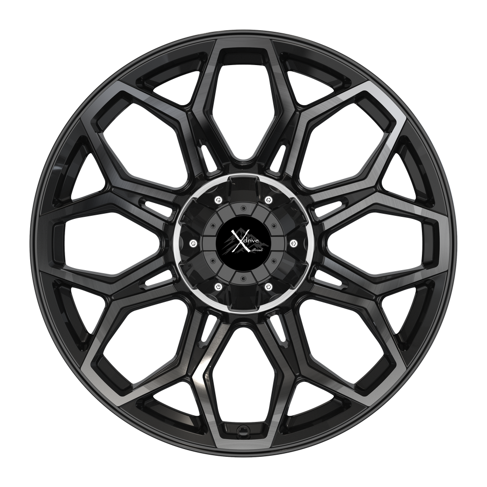 Xdrive Offroad 20X10 X001 Offroad Wheels 6X135/139.7 PCD -19mm Offset Gloss Black Brushed Tint Rims