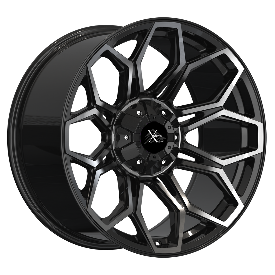 Xdrive Offroad 22X10 X001 Offroad Wheels 6X135/139.7 PCD -25mm Offset Gloss Black Brushed Tint Rims