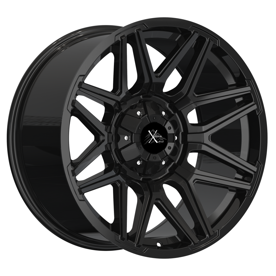 Xdrive Offroad 22X10 X002 Offroad Wheels 6X135/139.7 PCD -25mm Offset Gloss Black Rims