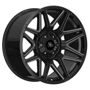22x10 Off-Road Wheel Rim 6x135 +25 Gloss Black Black Milled — Xdrive X002G